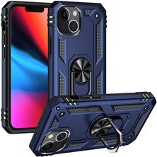 Case Street Apple iPhone 13 Mini Kılıf Vega Tank Standlı Yüzüklü Mıknatıslı Lacivert