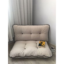 Lavinia Puf Petek Önü Palet Yer Minderi Ikili Takım Krem