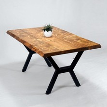 Entema Doğal Ağaç Masif Hibrit Kütük Masa ve Sehpa 60 cm x 120 cm