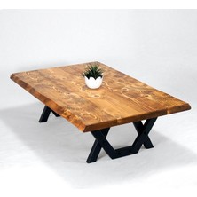 Entema Doğal Ağaç Masif Hibrit Kütük Masa ve Sehpa 75 cm x 165 cm