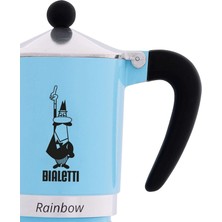 Bialetti Rainbow Mavi Mokapot 3 Cup (Bialetti Aluminum Moka Pot Rainbow 3 Cup Light Blue)