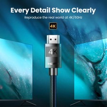 Ugreen Örgülü HDMI 2.0 4K 60Hz Görüntü Aktarım Kablosu 3 mt