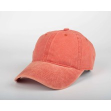 Şapka Market Düz Eskitme Kep Şapka Turuncu