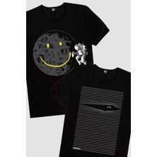 Rock&Roll Noluyo Ya, Grafitici Astronot Erkek 2'li Eko Paket T-Shirt