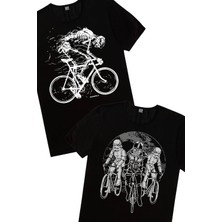 Rock&Roll Yıldız Bisikletçileri, Daha Hızlı Erkek 2'li Eko Paket T-Shirt