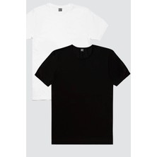 Rock&Roll Düz, Baskısız Siyah, Beyaz Kadın 2'li Eko Paket