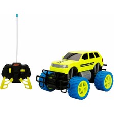 Suncon 1:18 Uzaktan Kumandalı Neon Jumbo Weels USB Şarjlı Araba 26 cm - Sarı Jeep