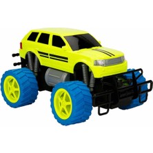 Suncon 1:18 Uzaktan Kumandalı Neon Jumbo Weels USB Şarjlı Araba 26 cm - Sarı Jeep