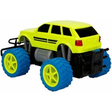 Suncon 1:18 Uzaktan Kumandalı Neon Jumbo Weels USB Şarjlı Araba 26 cm - Sarı Jeep