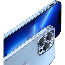 Fibaks Apple iPhone 13 Pro Uyumlu Şeffaf Kamera Korumalı Kenarları Renkli Yumuşak Gbox Kılıf