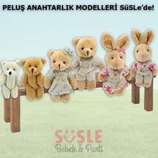 Süsle Bebek ve Parti Peluş Kıyafetli Ayıcık Anahtarlık, 12,5 x 8,5 cm - Erkek Model