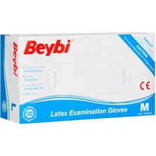 Beybi Latex Pudralı Muayene Eldiven M 100'LÜ