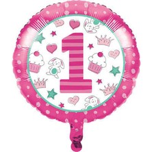 Parti Sürprizi 1 Yaş Kız Teması Folyo Balon 1 Adet