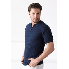 Ferraro A.laci Polo Yaka Fermuarlı Erkek Pamuk Triko T-Shirt