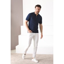 Ferraro A.laci Polo Yaka Fermuarlı Erkek Pamuk Triko T-Shirt
