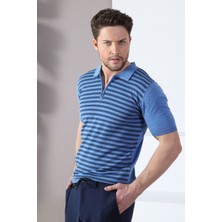 Ferraro A.havacı/a.laci Polo Yaka Fermuarlı Erkek Pamuk Triko T-Shirt
