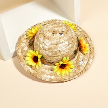 Pet Home Çiçekli Hasır Şapka