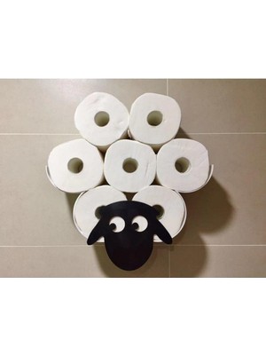 Aldım Geldi Siyah Koyun Tuvalet Kağıdı Tutucu Shawn Plastik Aparat