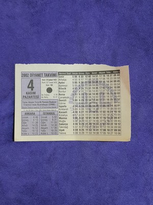 Hasyılmaz 4 Kasım 2002 Takvim Yaprağı Nostalji Koleksiyonluk Takvim Yaprağı A