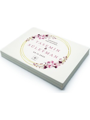 Nin Chocolate Isimli Söz Nişan Çikolatası 94 Adet Madlen Pembe Çiçekli