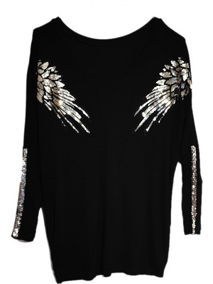 Selection by SHD Kol ve Sırt Gold Işlemeli Bluz