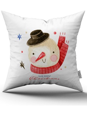 Cango Home Kırmızı Mavi Yılbaşı Temalı Dijital Baskılı Kırlent Kılıfı CGH900