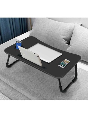 Hodbehod Yatak Koltuk Üstü Laptop Tablet Sehpası Katlanır Siyah Ayaklı Çalışma Kahvaltı Masası
