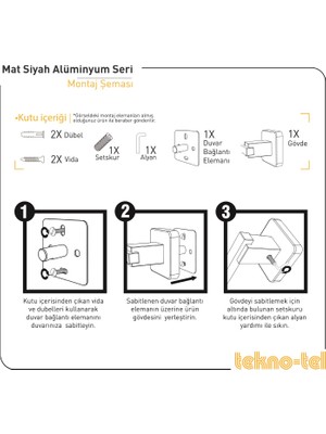 Teknotel  Alüminyum Kağıt Havluluk Mat Siyah MG496