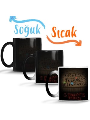 Baskı Dükkanı Stranger Things Sihirli Kupa Bardak Porselen