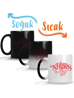 Baskı Dükkanı Dire Straits Queen Fleetwood Mac Eagles LED Zeppelin Eric Clapton Sihirli Kupa Bardak Porselen