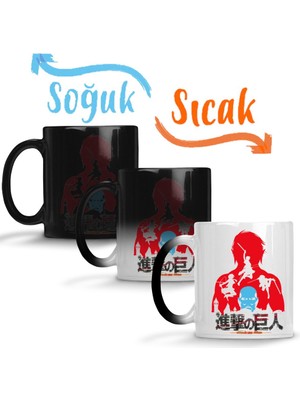 Baskı Dükkanı Attack On Titan Sihirli Kupa Bardak Porselen