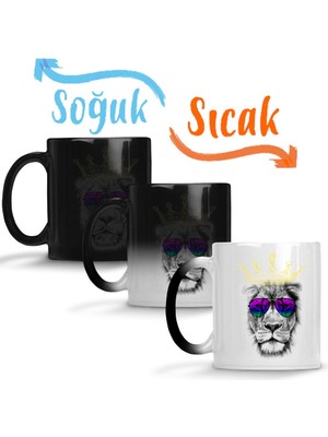 Baskı Dükkanı Kral Aslan Kaplan Sihirli Kupa Bardak Porselen