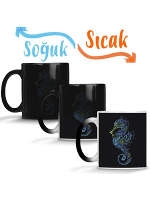 Baskı Dükkanı Cavalo Marinho Sihirli Kupa Bardak Porselen