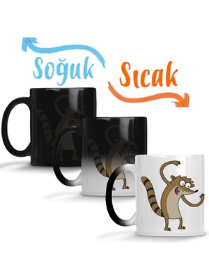 Baskı Dükkanı Regular Show Rickboy Sihirli Kupa Bardak Porselen