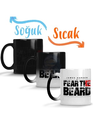 Baskı Dükkanı James Harden Fear The Beard Sihirli Kupa Bardak Porselen