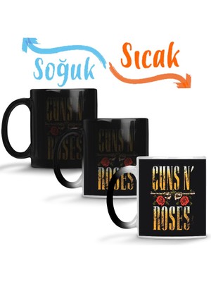 Baskı Dükkanı Guns N' Roses Sihirli Kupa Bardak Porselen