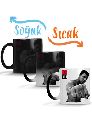 Baskı Dükkanı Muhammed Ali Boks Sihirli Kupa Bardak Porselen