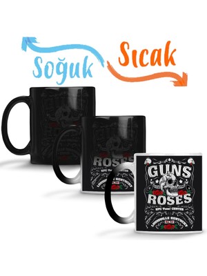 Baskı Dükkanı Guns N' Roses 2 Sihirli Kupa Bardak Porselen