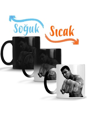 Baskı Dükkanı Muhammed Ali Boks Sihirli Kupa Bardak Porselen