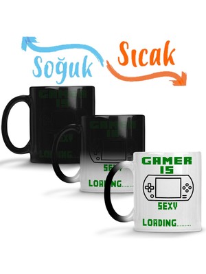 Baskı Dükkanı Gamer Is Sexy Sihirli Kupa Bardak Porselen