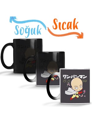 Baskı Dükkanı Anime One Punch Man Sihirli Kupa Bardak Porselen