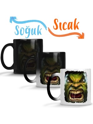 Baskı Dükkanı Hulk Sihirli Kupa Bardak Porselen