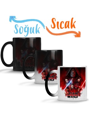 Baskı Dükkanı Star Wars Os Ultimos Jedis Sihirli Kupa Bardak Porselen