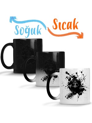 Baskı Dükkanı Darth Vader Ink Sihirli Kupa Bardak Porselen