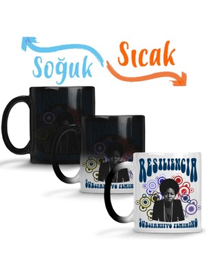 Baskı Dükkanı Resiliencia Nina Simone Sihirli Kupa Bardak Porselen