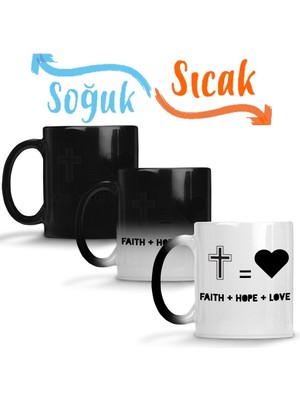 Baskı Dükkanı Fhope Love Sihirli Kupa Bardak Porselen