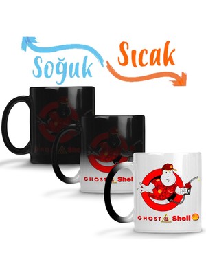 Baskı Dükkanı Ghost In The Shell Sihirli Kupa Bardak Porselen