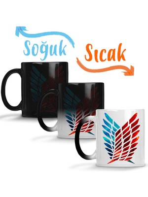 Baskı Dükkanı Attack On Titan Sihirli Kupa Bardak Porselen