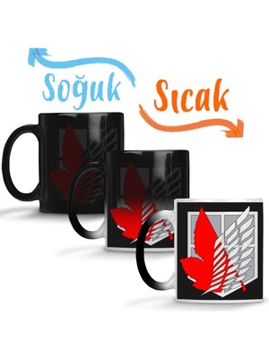 Baskı Dükkanı Attack On Titan Attack On Angel Sihirli Kupa Bardak Porselen