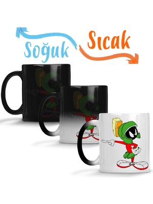 Baskı Dükkanı Looney Tunes Marvin The Martian Sihirli Kupa Bardak Porselen